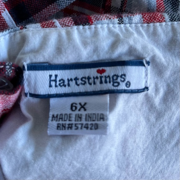 •Hartstrings• Girl's Sleeveless Madras Plaid Top - Size 6X - Picture 2 of 7
